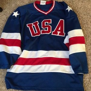 Blue USA hockey jersey